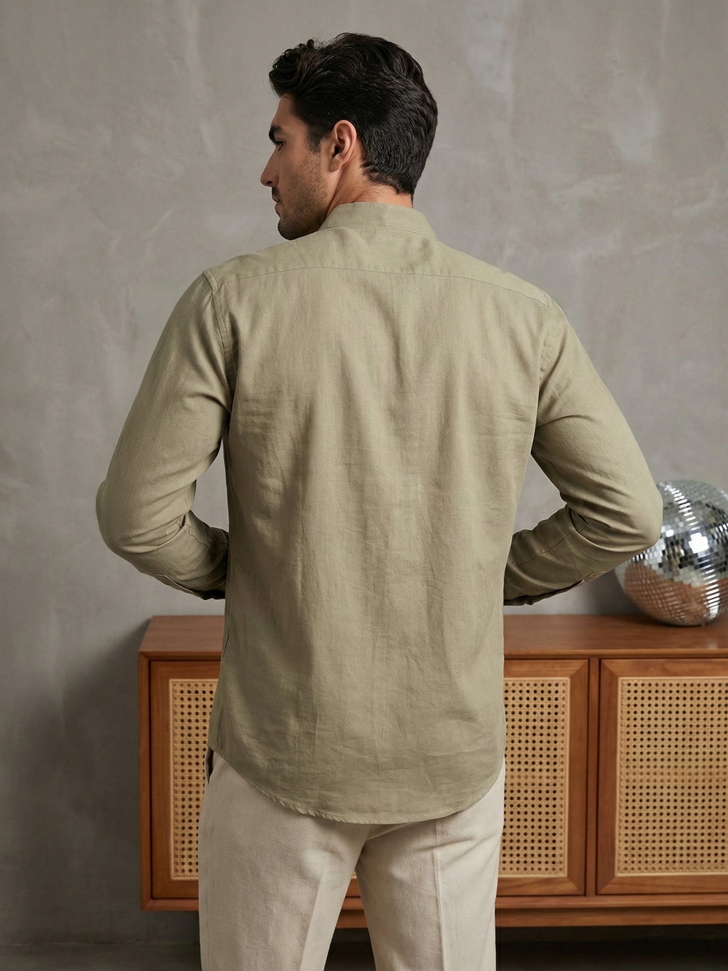 Men’s Solid Pure Cotton Short Kurta ( ANMSK 320Beige )