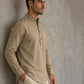 Men’s Solid Pure Cotton Short Kurta ( ANMSK 320Beige )