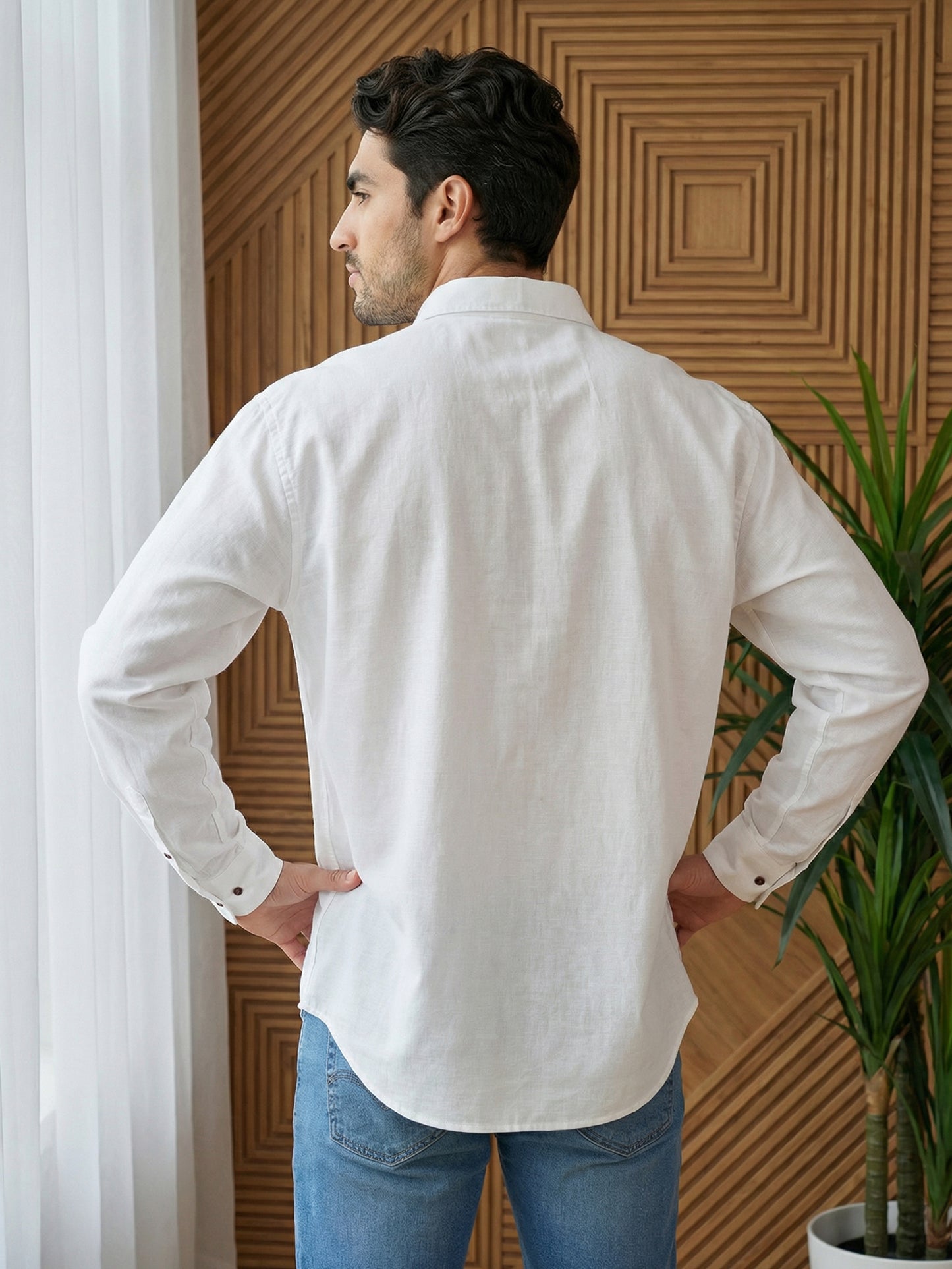 Men’s Solid Pure Cotton Short Kurta ( ANMSK 320White )