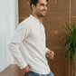 Men’s Solid Pure Cotton Short Kurta ( ANMSK 320White )