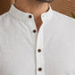 Men’s Solid Pure Cotton Short Kurta ( ANMSK 320White )