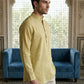 Men’s Solid Cotton Blend Short Kurta ( ANMSK 324Beige )