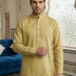Men’s Solid Cotton Blend Short Kurta ( ANMSK 324Beige )