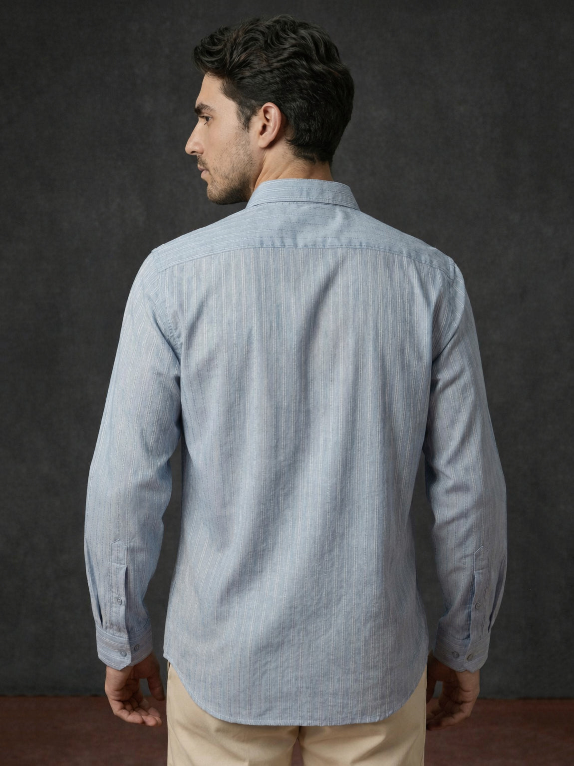 Men’s Solid Cotton Blend Short Kurta ( ANMSK 324Sky )