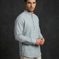 Men’s Solid Cotton Blend Short Kurta ( ANMSK 324Sky )