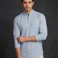 Men’s Solid Cotton Blend Short Kurta ( ANMSK 324Sky )