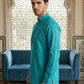 Men’s Solid Cotton Blend Short Kurta ( ANMSK 324Teal )