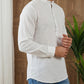 Men’s Solid Cotton Blend Short Kurta ( ANMSK 324White )