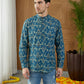 Men’s Printed Cotton Blend Kurta ( ANMSK 325Blue )