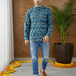 Men’s Printed Cotton Blend Kurta ( ANMSK 325Blue )