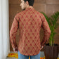 Men’s Printed Cotton Blend Kurta ( ANMSK 326Maroon )