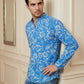Men’s Printed Cotton Blend Kurta ( ANMSK 327Blue )