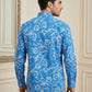 Men’s Printed Cotton Blend Kurta ( ANMSK 327Blue )