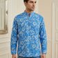 Men’s Printed Cotton Blend Kurta ( ANMSK 327Blue )