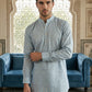 Cotton Blend Printed Short Kurta ( ANMSK 328Sky )