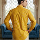 Cotton Blend Printed Short Kurta ( ANMSK 328Yellow )