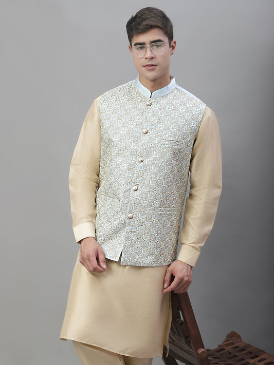 Embroidered Nehru Jacket ( ANMWC 7001Grey ) [RT] [ F9 ]