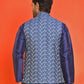 Men's Printed Nehru Jacket ( ANMWC 7020Blue ) [RT] [ E7 ]
