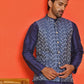 Men's Printed Nehru Jacket ( ANMWC 7020Blue ) [RT] [ E7 ]