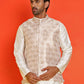 Men's Woven Design Nehru Jacket. ( ANMWC 7025Cream ) [RT] [ E2 ]