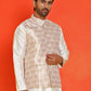 Men's Woven Design Nehru Jacket. ( ANMWC 7025Cream ) [RT] [ E2 ]