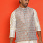 Men's Woven Design Nehru Jacket. ( ANMWC 7025Green ) [RT] [ E2 ]