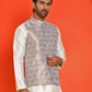 Men's Woven Design Nehru Jacket. ( ANMWC 7025Green ) [RT] [ E2 ]