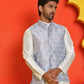 Men's Woven Design Nehru Jacket. ( ANMWC 7025Sky ) [RT] [ E2 ]