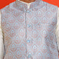 Men's Woven Design Nehru Jacket. ( ANMWC 7025Sky ) [RT] [ E2 ]