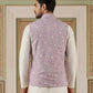 Men Floral Embroidered Velvet Nehru Jacket ( ANMWC 7030Purple )