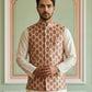 Floral Printed Silk Blend Nehru Jacket ( ANMWC 7032Red )