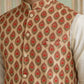 Floral Printed Silk Blend Nehru Jacket ( ANMWC 7032Red )