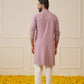 Men Purple Chikankari Embroidered and Sequence Kurta Only