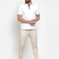 Indian Needle Men's Cream Solid Formal Trousers ( FGP 253Cream )