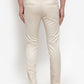 Indian Needle Men's Cream Solid Formal Trousers ( FGP 253Cream )