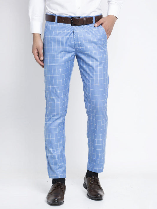 Indian Needle Men's Blue Formal Trousers ( FGP 260Light-Blue )