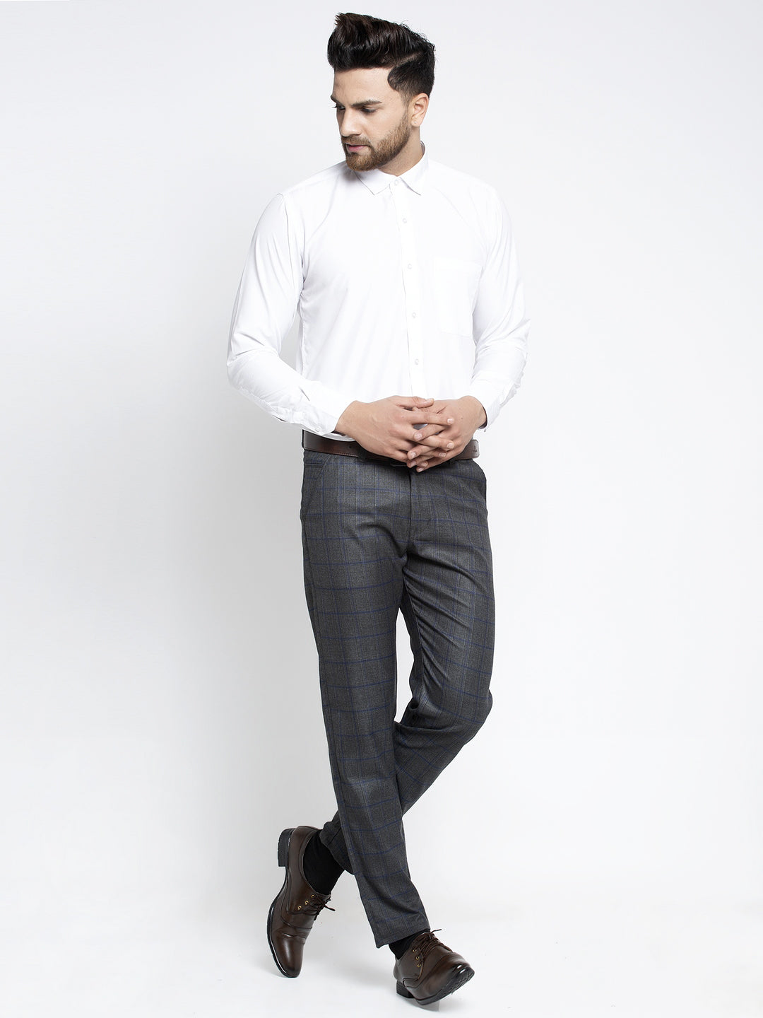Indian Needle Men's Black Formal Trousers ( FGP 261Black )