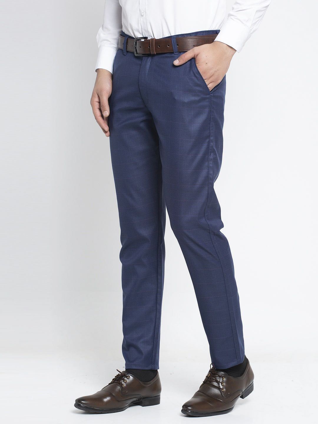 Indian Needle Men's Blue Formal Trousers ( FGP 262Blue )
