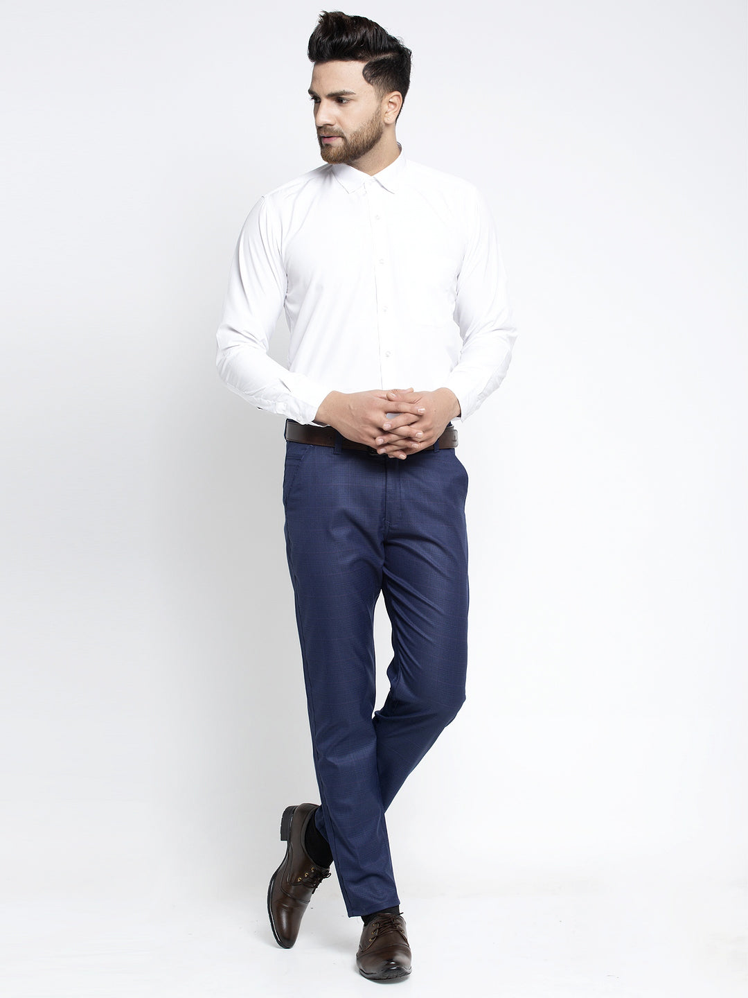 Indian Needle Men's Blue Formal Trousers ( FGP 262Blue )