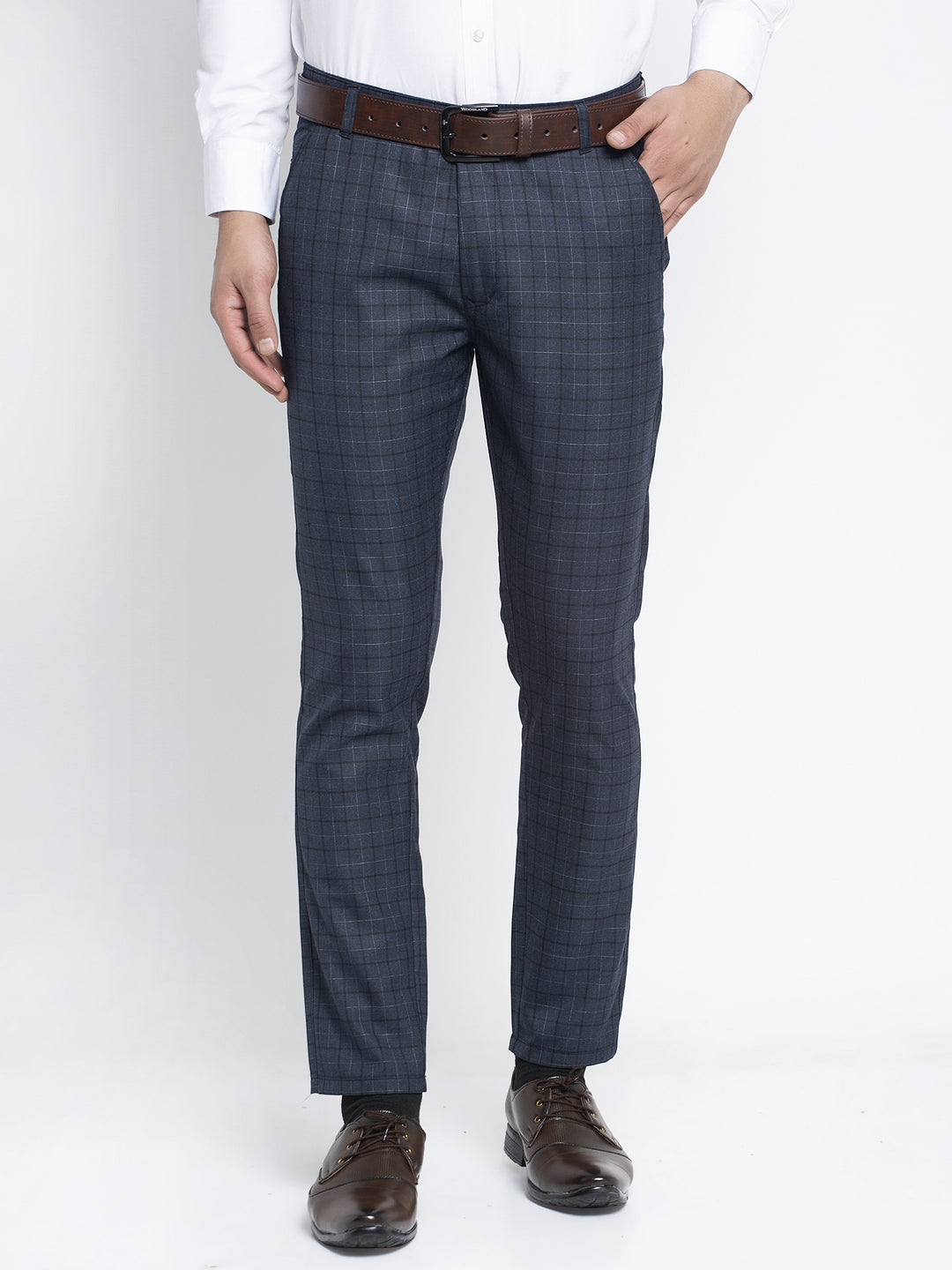 Indian Needle Men's Black Formal Trousers ( FGP 263Charcoal )