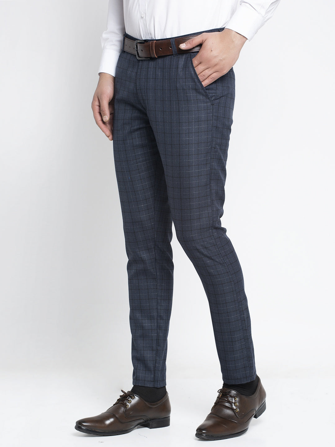 Indian Needle Men's Black Formal Trousers ( FGP 263Charcoal )
