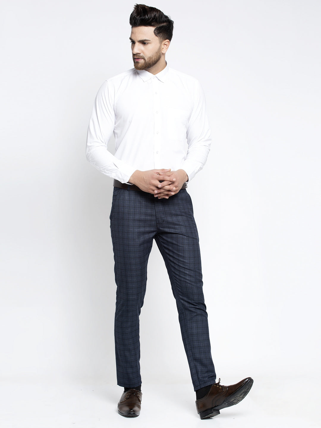 Indian Needle Men's Black Formal Trousers ( FGP 263Charcoal )