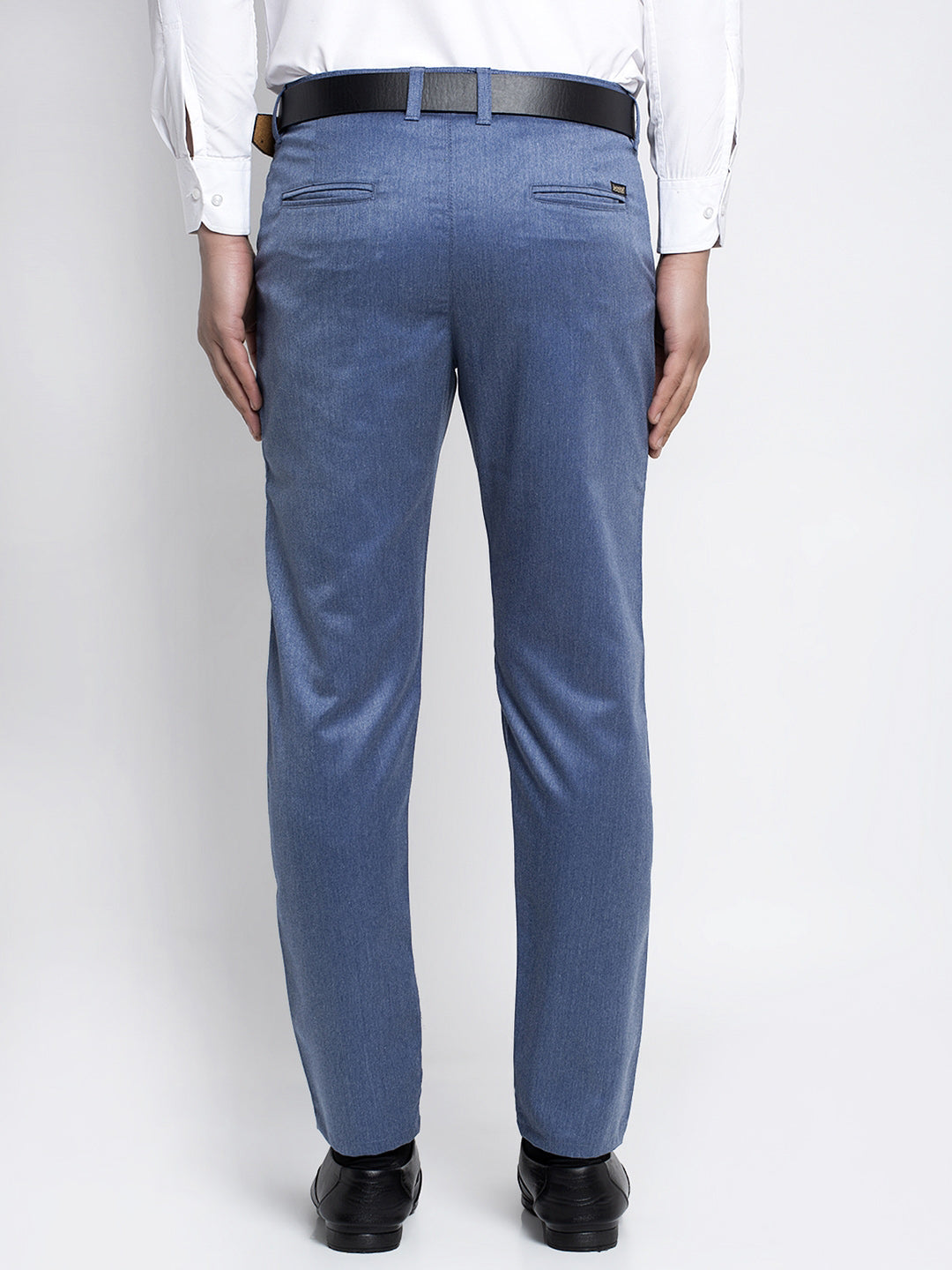 Indian Needle Men's Blue Cotton Solid Formal Trousers ( FGP 265Indigo )