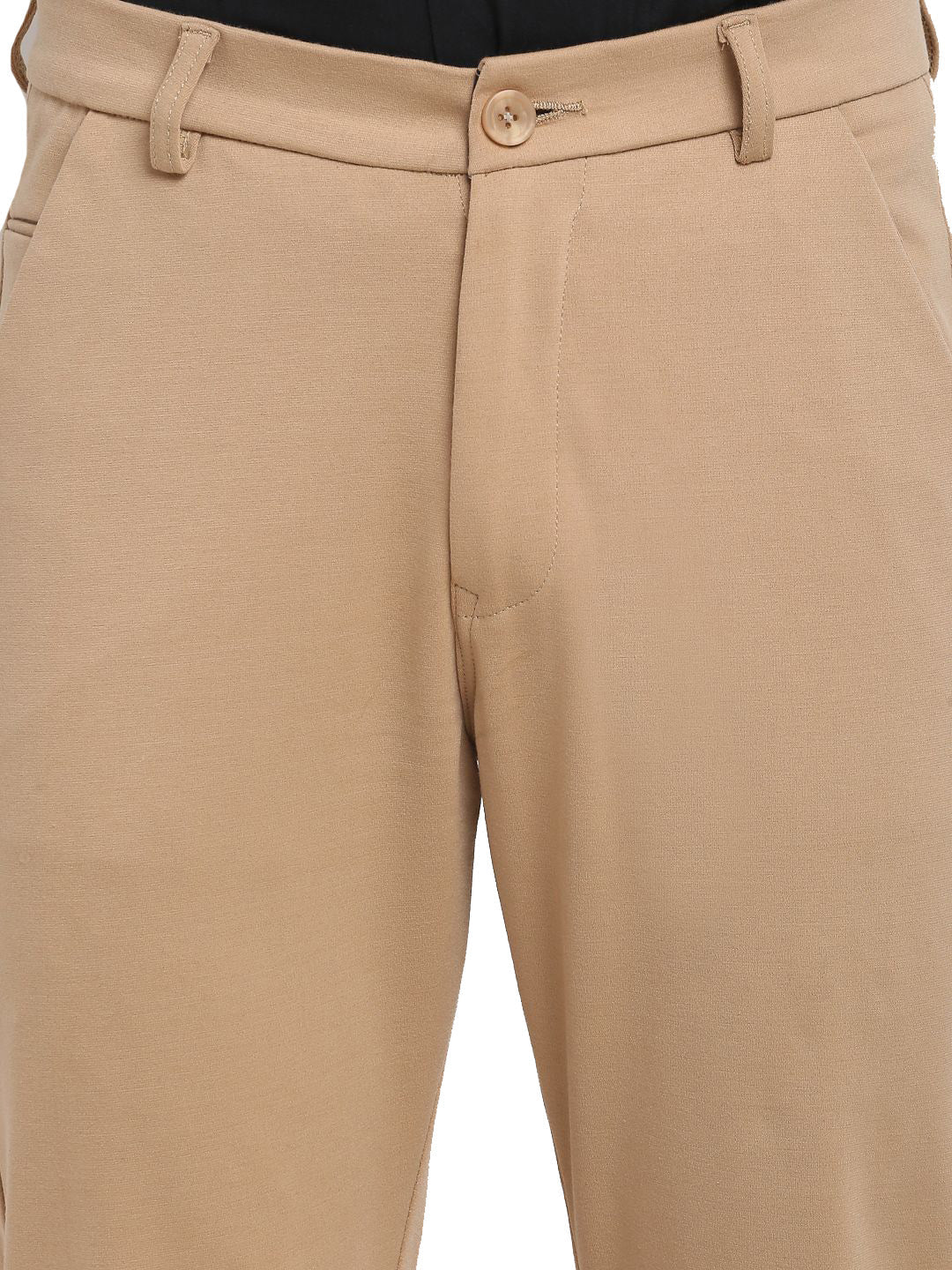 Indian Needle Men's Beige 4-Way Lycra Tapered Fit Trousers ( FGP 269Beige )