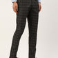 Indian Needle Men's Black Tartan Checked Formal Trousers ( FGP 271Black )