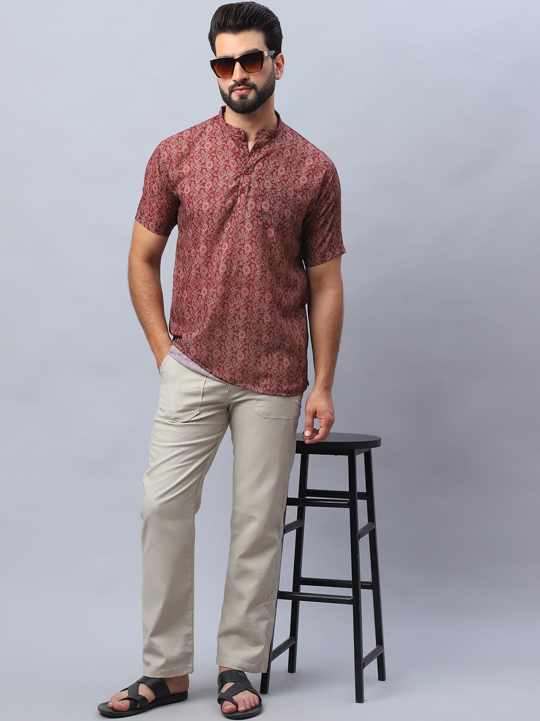 Straight Fit  Solid Trousers For Men ( FGP 280Cream )