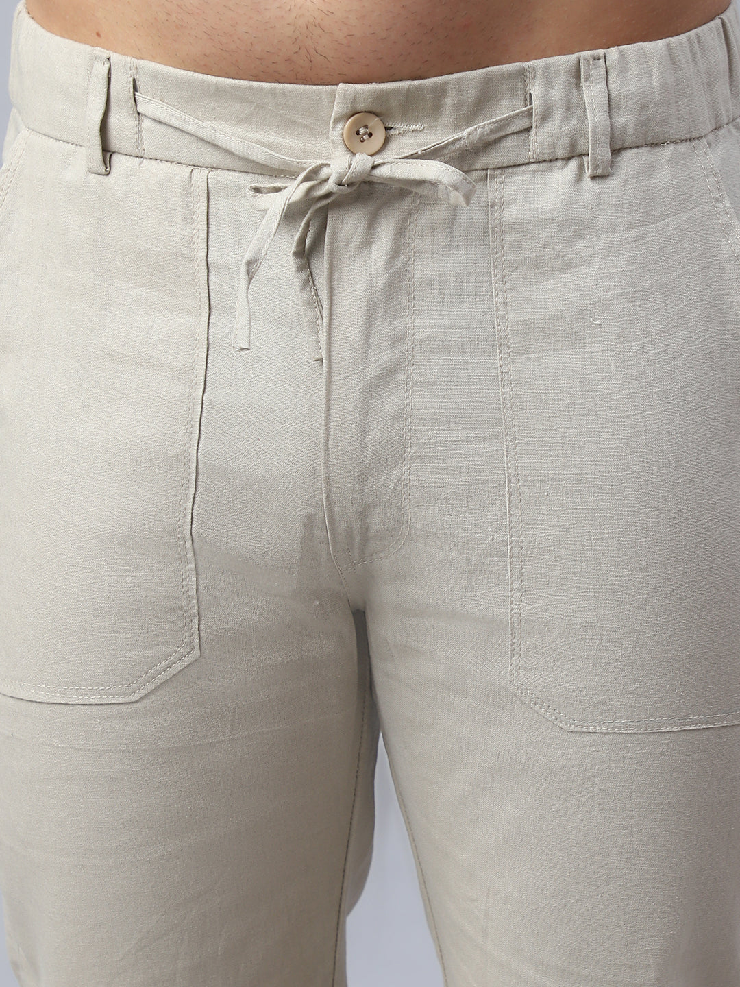 Straight Fit  Solid Trousers For Men ( FGP 280Cream )