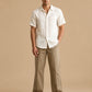 Solid Relaxed-Fit Cotton Korean Pants ( RDGP 304Beige )