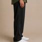 Solid Relaxed-Fit Cotton Korean Pants ( RDGP 304Black )