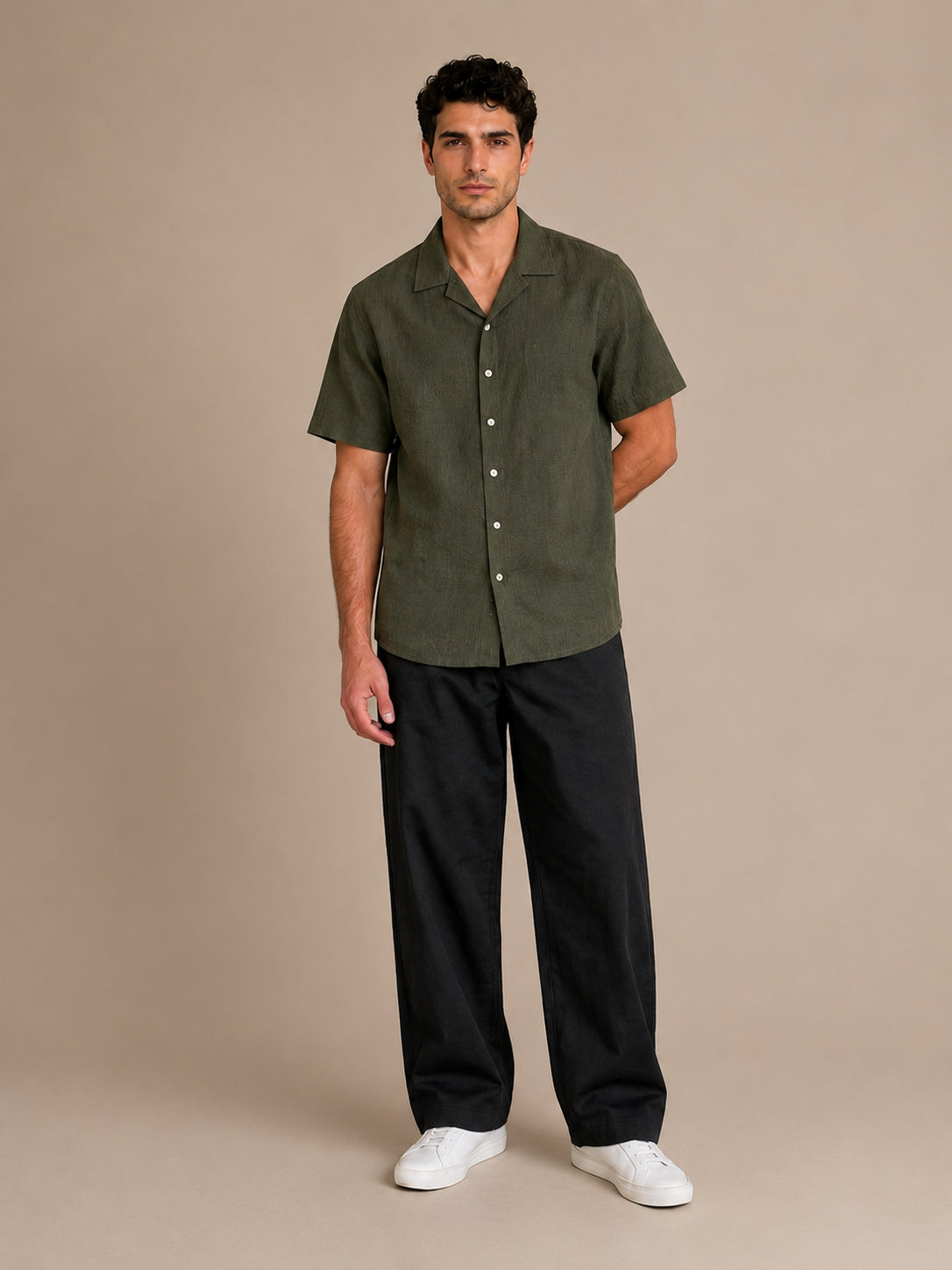 Solid Relaxed-Fit Cotton Korean Pants ( RDGP 304Black )